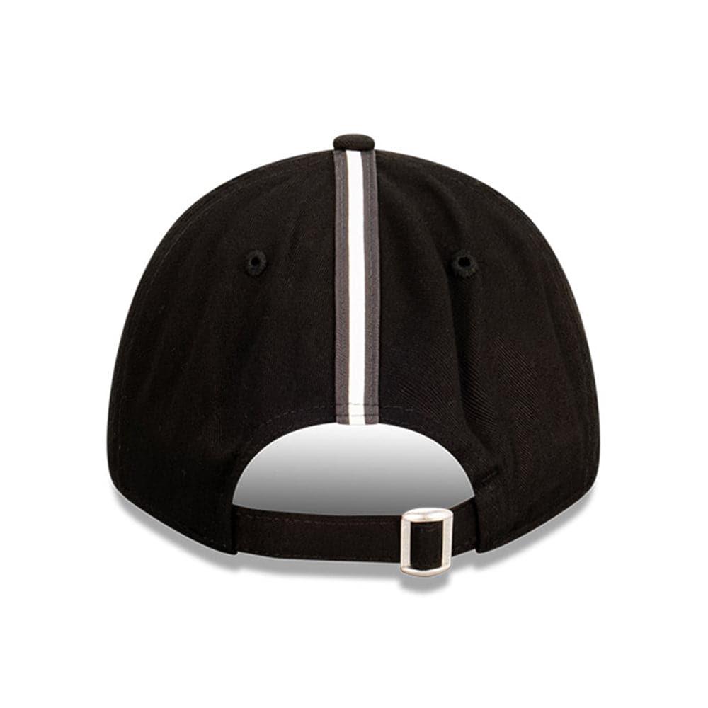 New Era Caps Brooklyn Nets New Era NBA Team Stripes 9FORTY Cloth Strap Curve Hat - Black