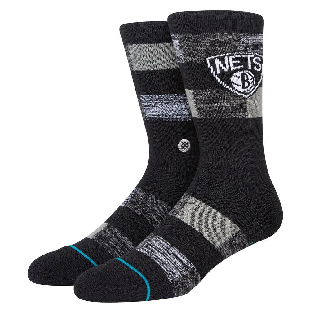 Stance Socks Large (9-12 US) Brooklyn Nets Stance NBA Cryptic Crew Socks - Black