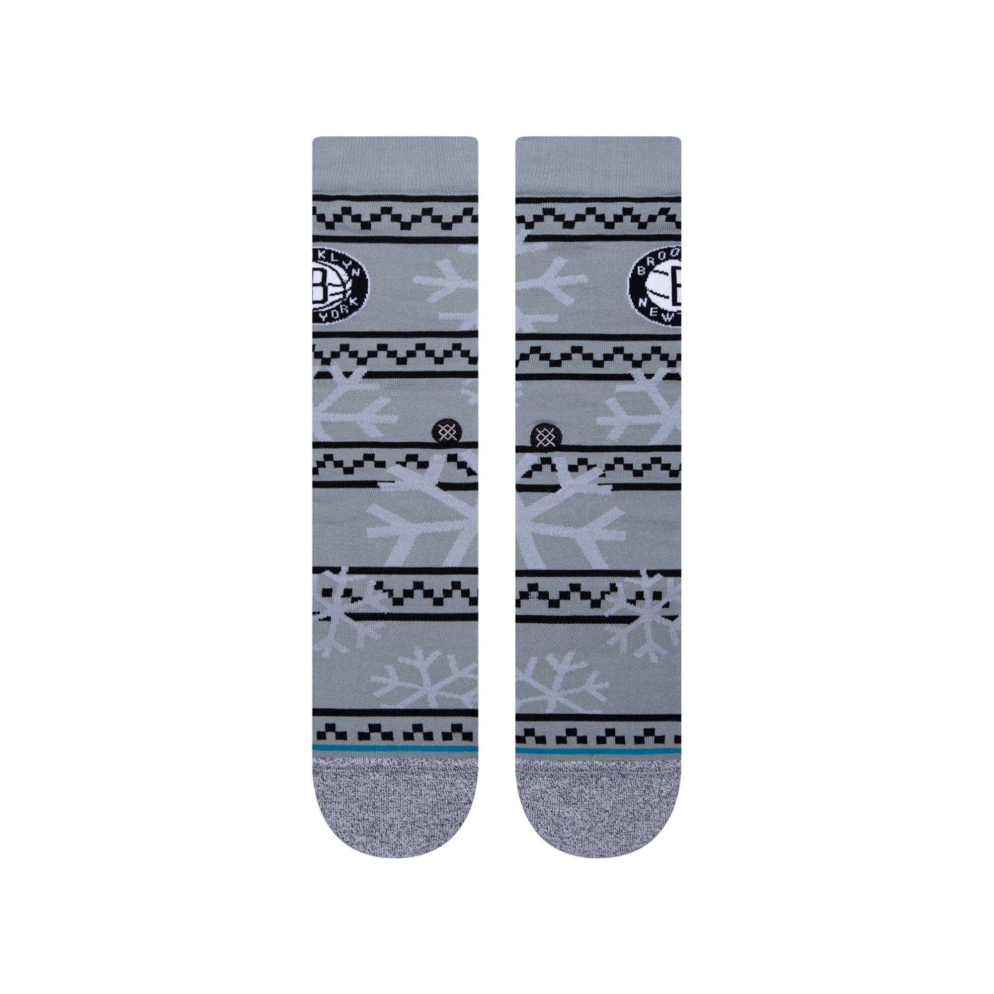 Stance Socks Large (9-12 US) Brooklyn Nets Stance NBA Team Frosted Crew Socks - Grey