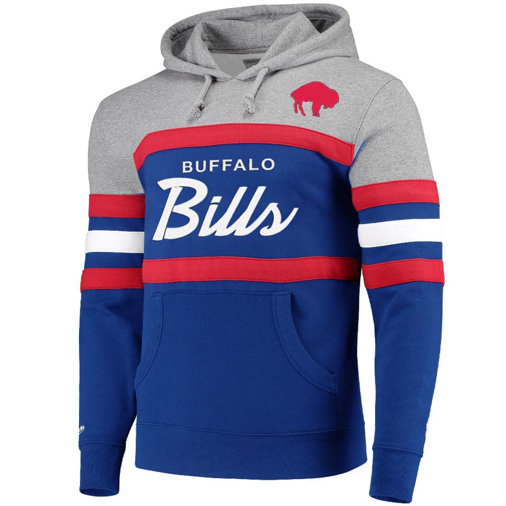Mitchell And Ness Jumpers Buffalo Bills Mitchell & Ness NFL Head Coach Premium Hoodie Jumper - Blue