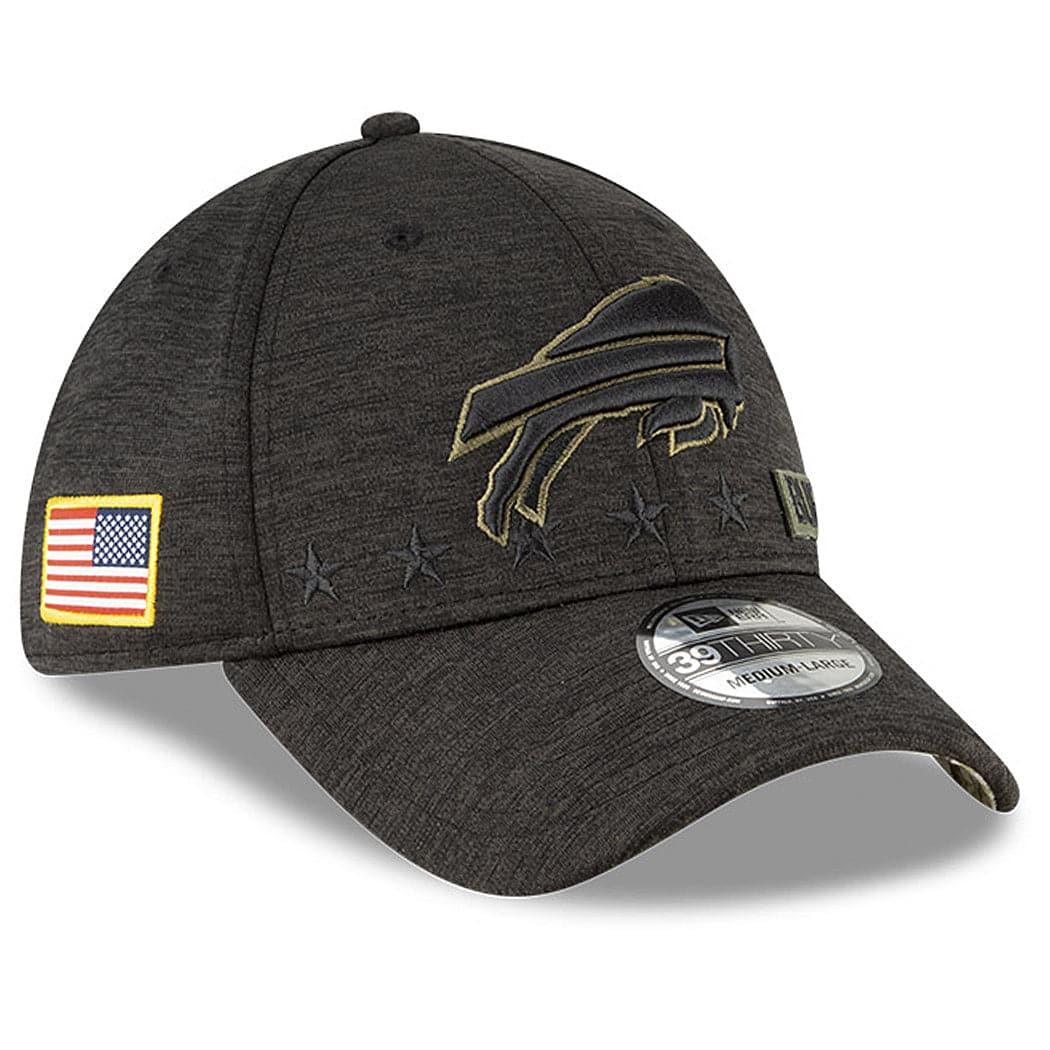 New Era Caps Buffalo Bills New Era NFL 2020 Salute To Service 39THIRTY Flex Fit Curve Hat - Black