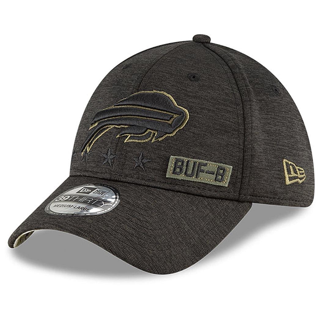 New Era Caps Buffalo Bills New Era NFL 2020 Salute To Service 39THIRTY Flex Fit Curve Hat - Black