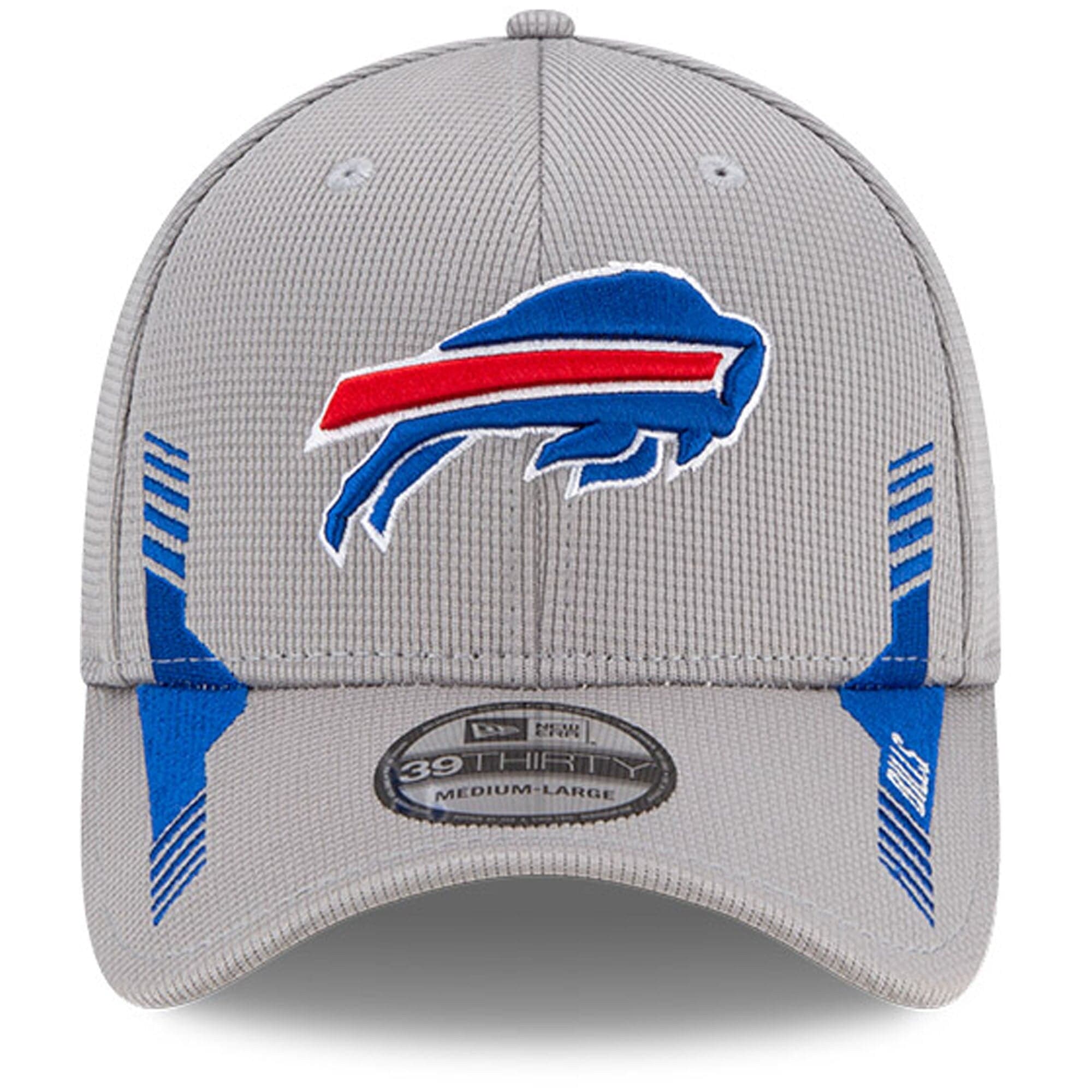 New Era Caps Buffalo Bills New Era NFL 2021 Sideline Home 39THIRTY Flex Fit Hat - Grey