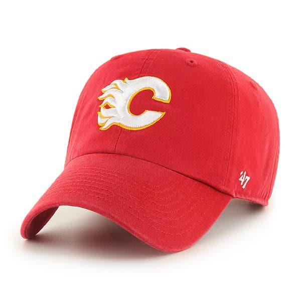47 Brand Caps Calgary Flames ‘47 NHL Team Clean Up Strapback Hat - Red