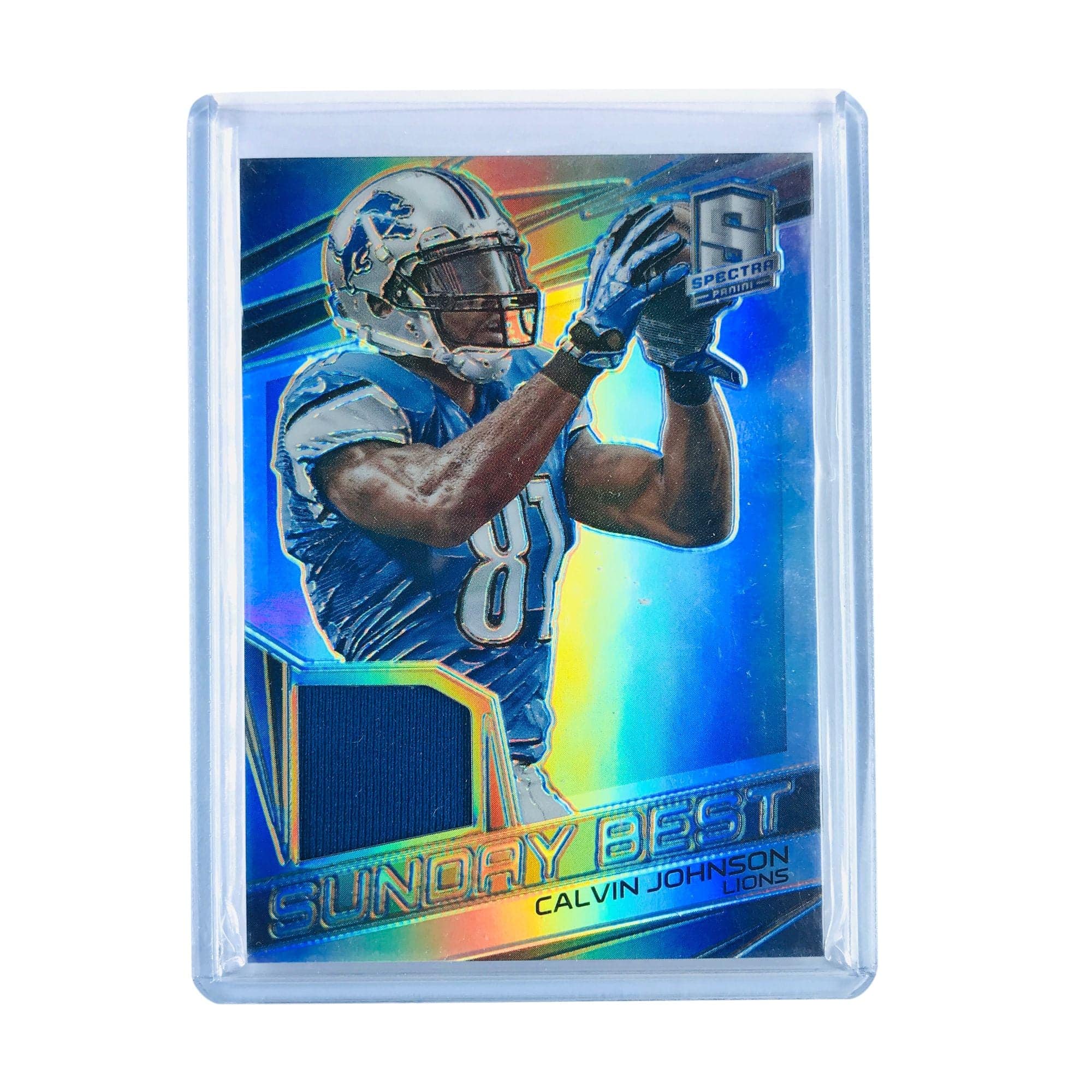 Panini Cards Calvin Johnson Detroit Lions 2015 Panini Spectra NFL Sunday Best Patch /199 Card