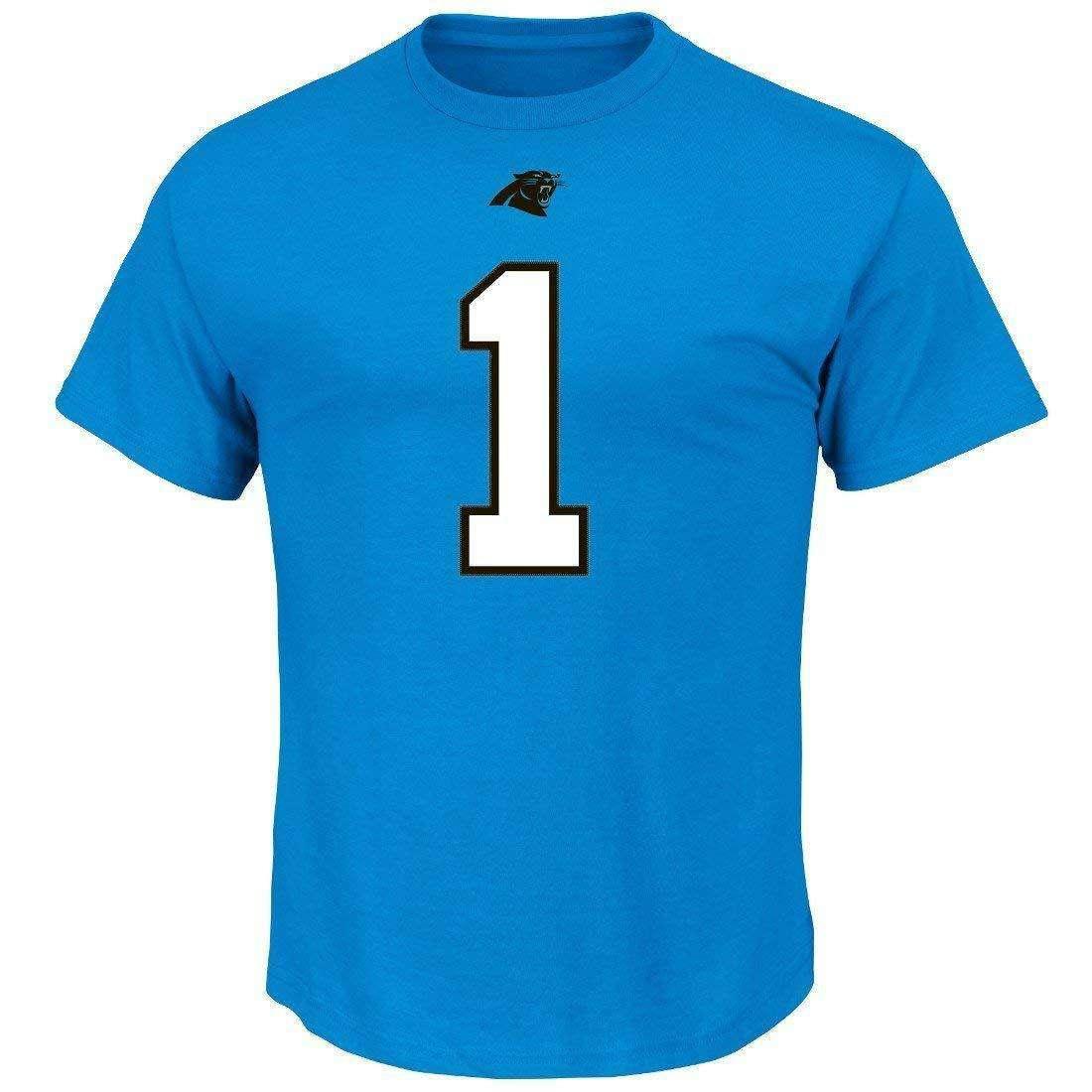 Majestic Athletic T-Shirts Cam Newton Carolina Panthers Majestic NFL Eligible Receiver T-Shirt - Blue