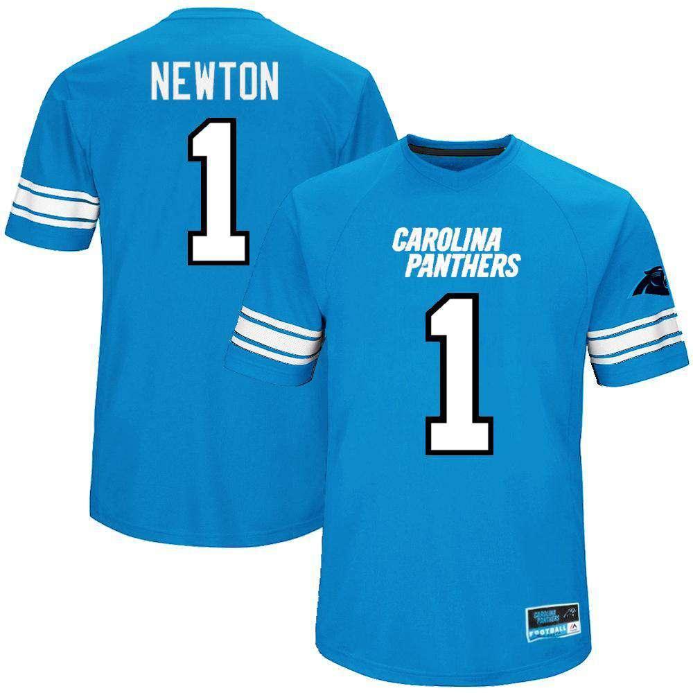 Majestic Athletic Jerseys Cam Newton Carolina Panthers Majestic NFL Hashmark Replica Jersey - Blue