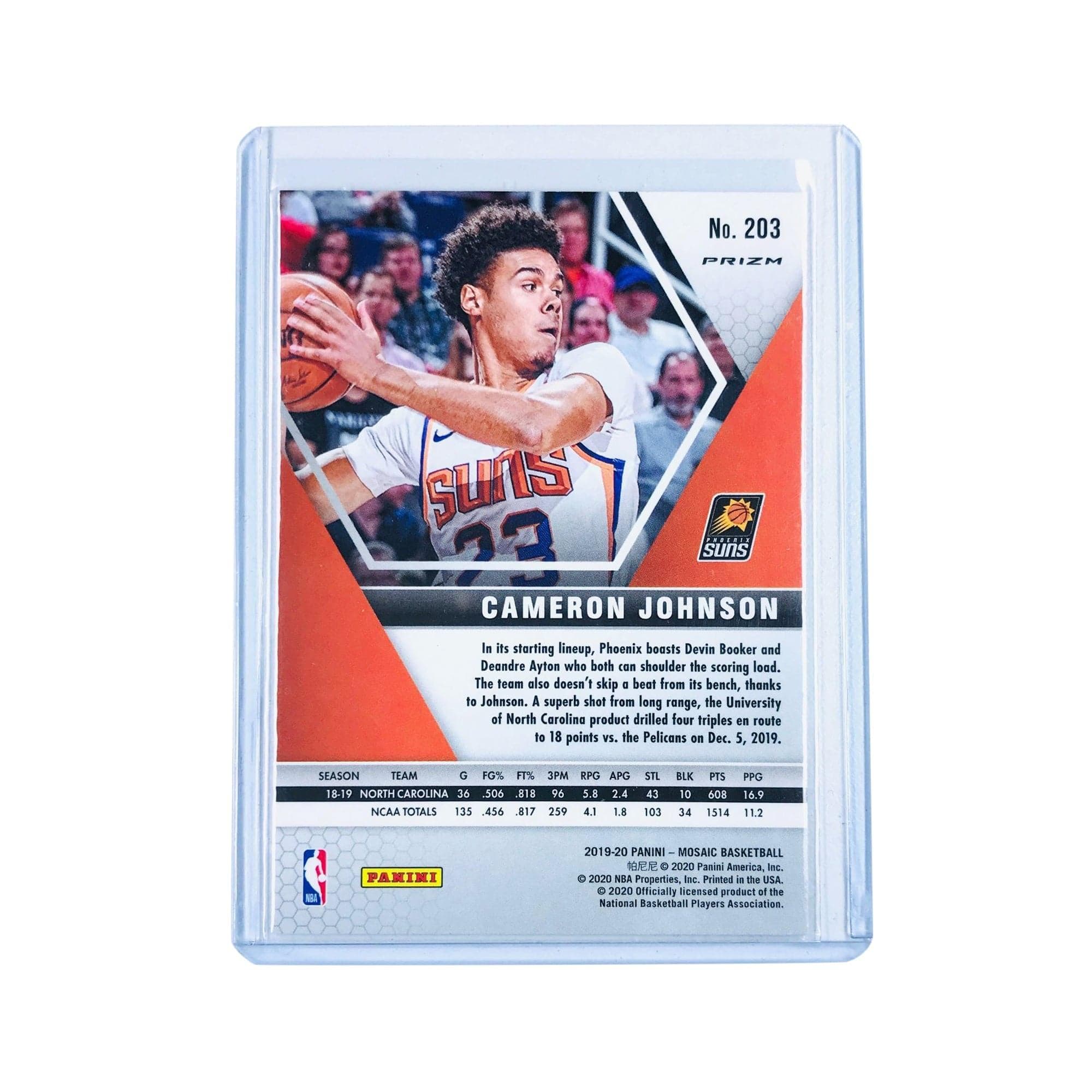 Panini Cards Cameron Johnson Phoenix Suns 2019-20 Panini Mosaic NBA Silver Disco Prizm Rookie Card