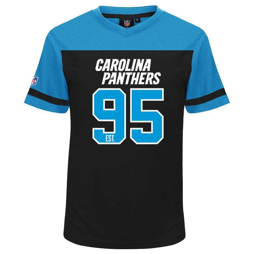 Majestic Athletic T-Shirts Carolina Panthers Majestic NFL Poly Mesh Jersey Shirt - Black