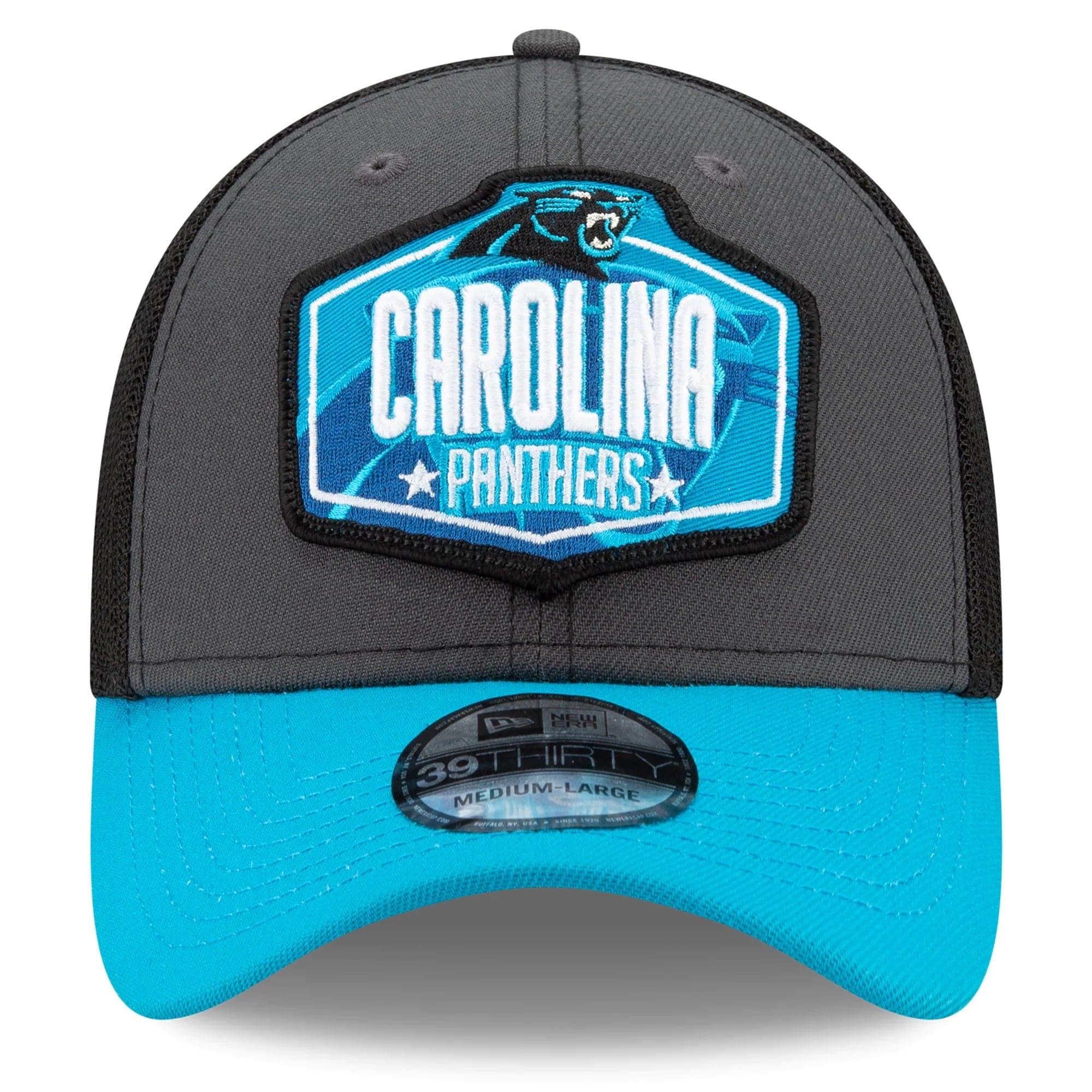 New Era Caps Carolina Panthers New Era 2021 NFL Draft 39THIRTY Flex Fit Curve Hat - Graphite