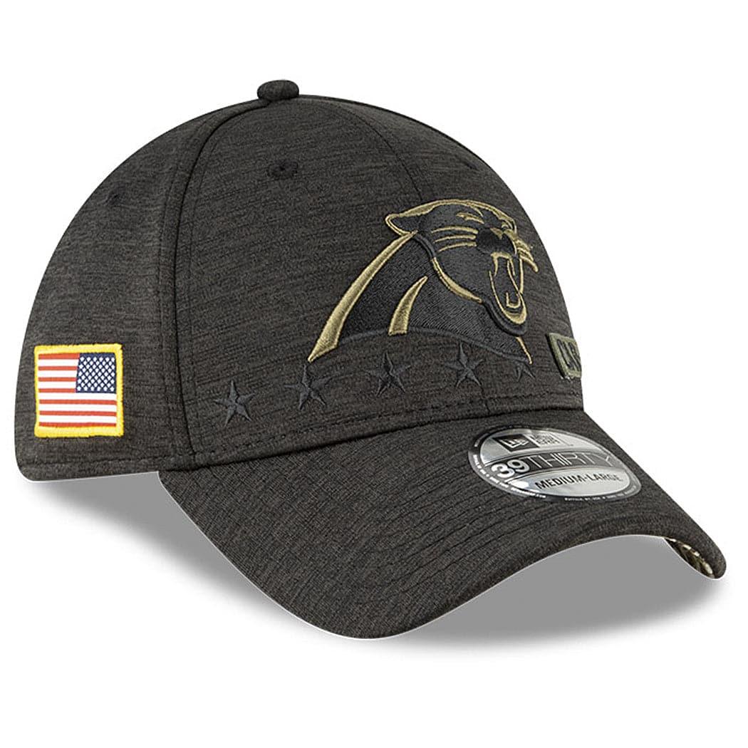 New Era Caps Carolina Panthers New Era NFL 2020 Sideline 39THIRTY Flex Fit Curve Hat - Black