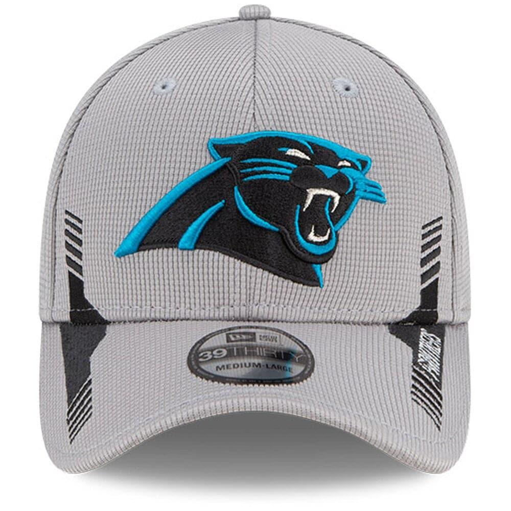 New Era Caps Carolina Panthers New Era NFL 2021 Sideline Home 39THIRTY Flex Fit Hat - Grey