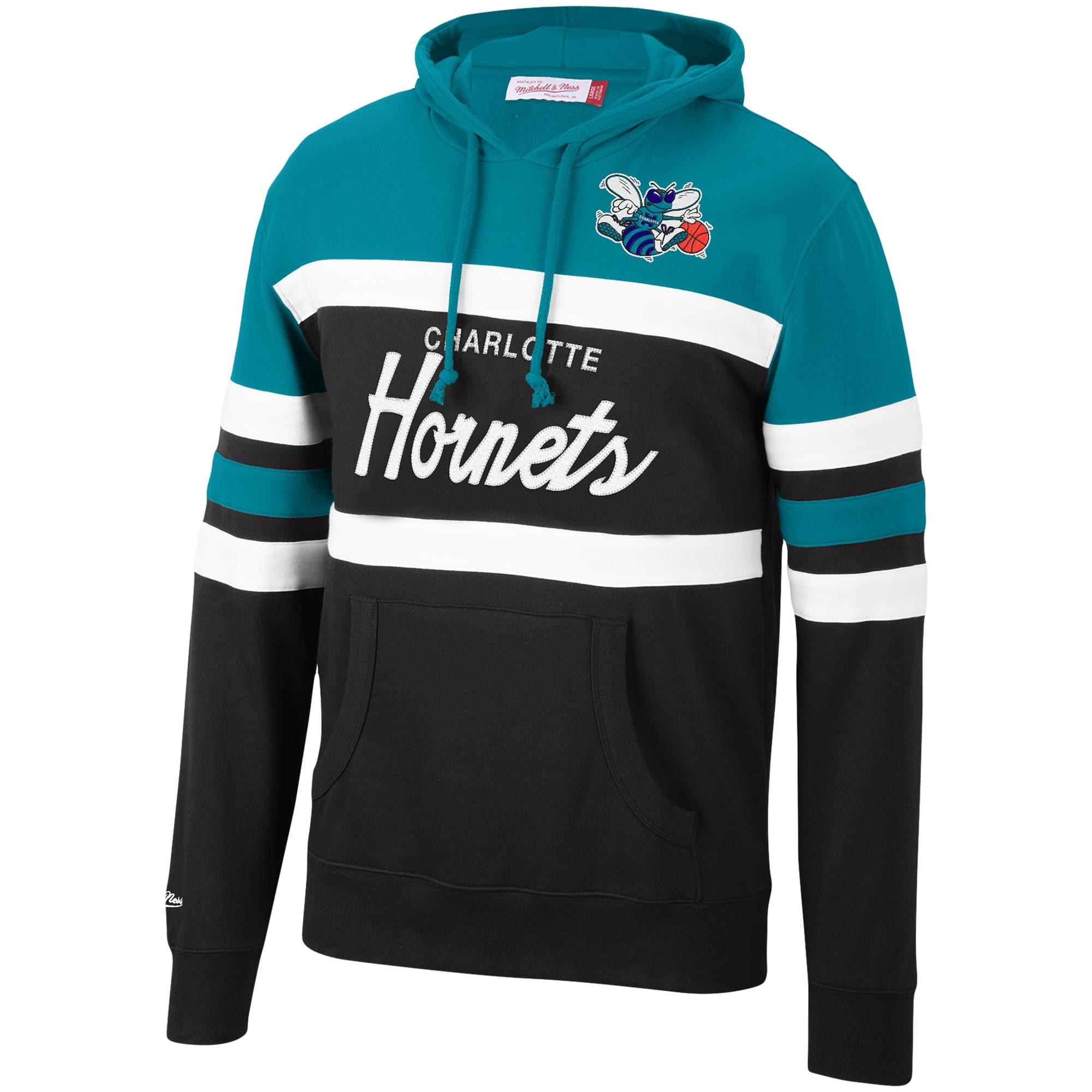 Mitchell And Ness Jumpers Charlotte Hornets Mitchell & Ness NBA Head Coach Hoodie Jumper - Teal