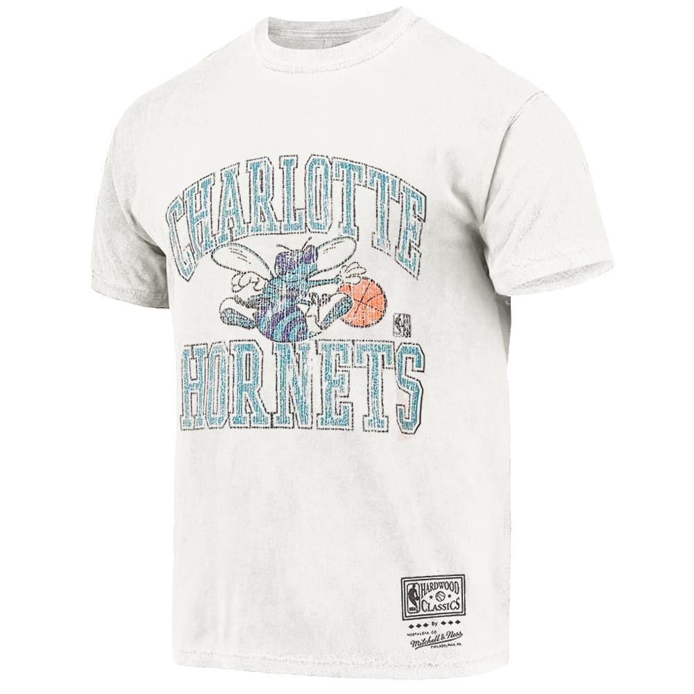 Mitchell And Ness T-Shirts Charlotte Hornets Mitchell & Ness NBA HWC Ivy Arch Vintage T-Shirt - Vintage White