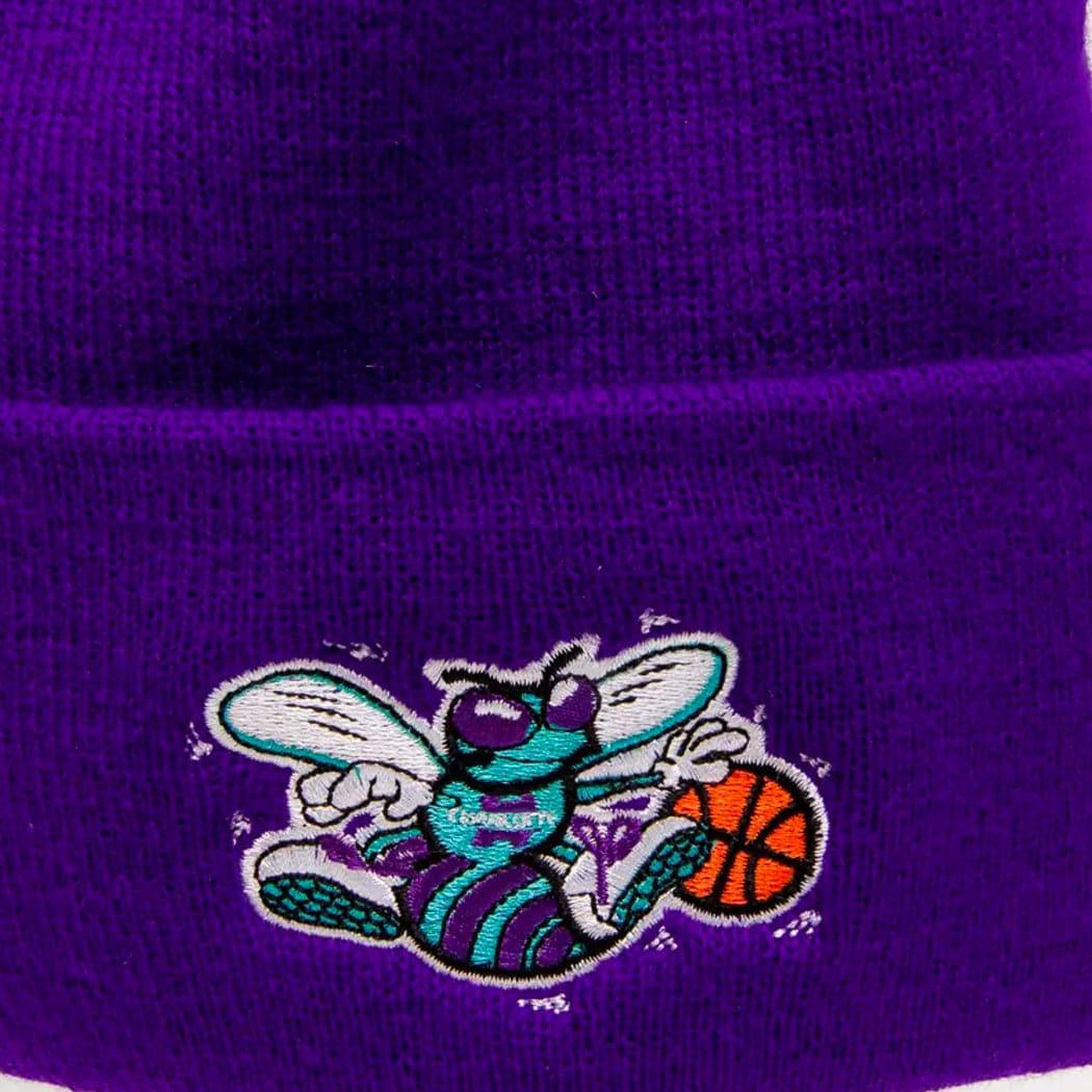 Mitchell And Ness Beanies Charlotte Hornets Mitchell & Ness NBA HWC Logo Cuff Knit Beanie - Purple