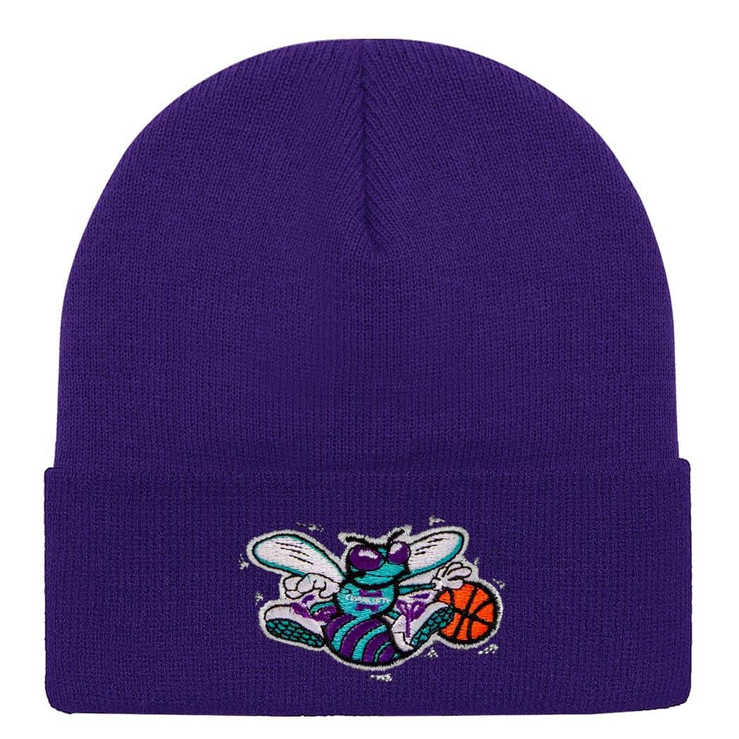 Mitchell And Ness Beanies Charlotte Hornets Mitchell & Ness NBA HWC Logo Cuff Knit Beanie - Purple