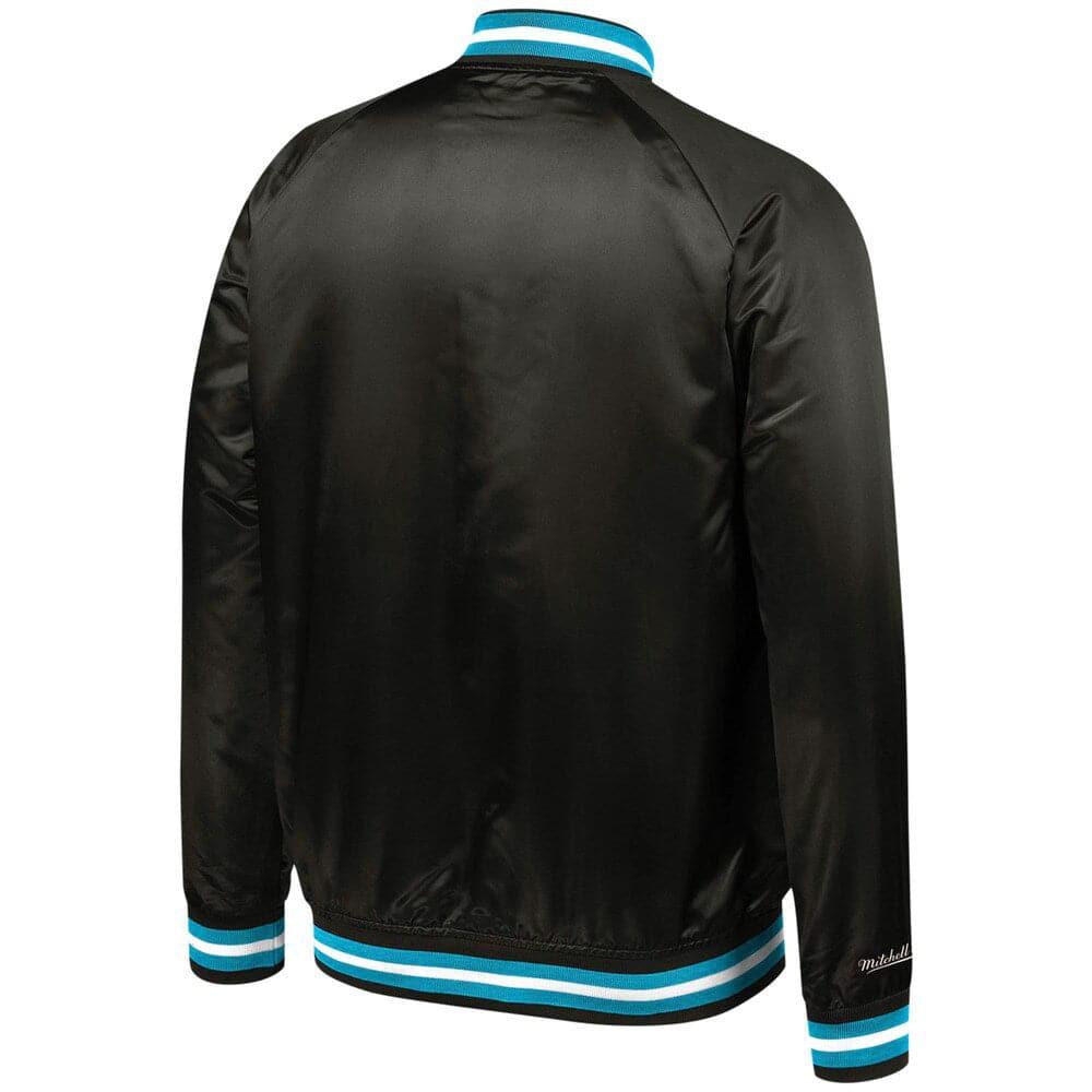 Mitchell And Ness Jackets Charlotte Hornets Mitchell & Ness NBA Lightweight HWC Satin Jacket - Black
