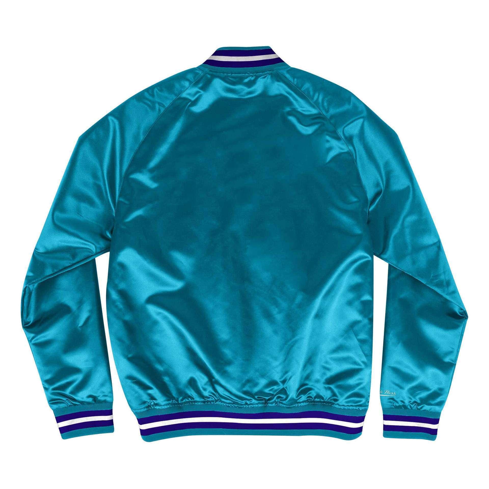 Mitchell And Ness Jackets Charlotte Hornets Mitchell & Ness NBA Lightweight Satin Jacket - Teal