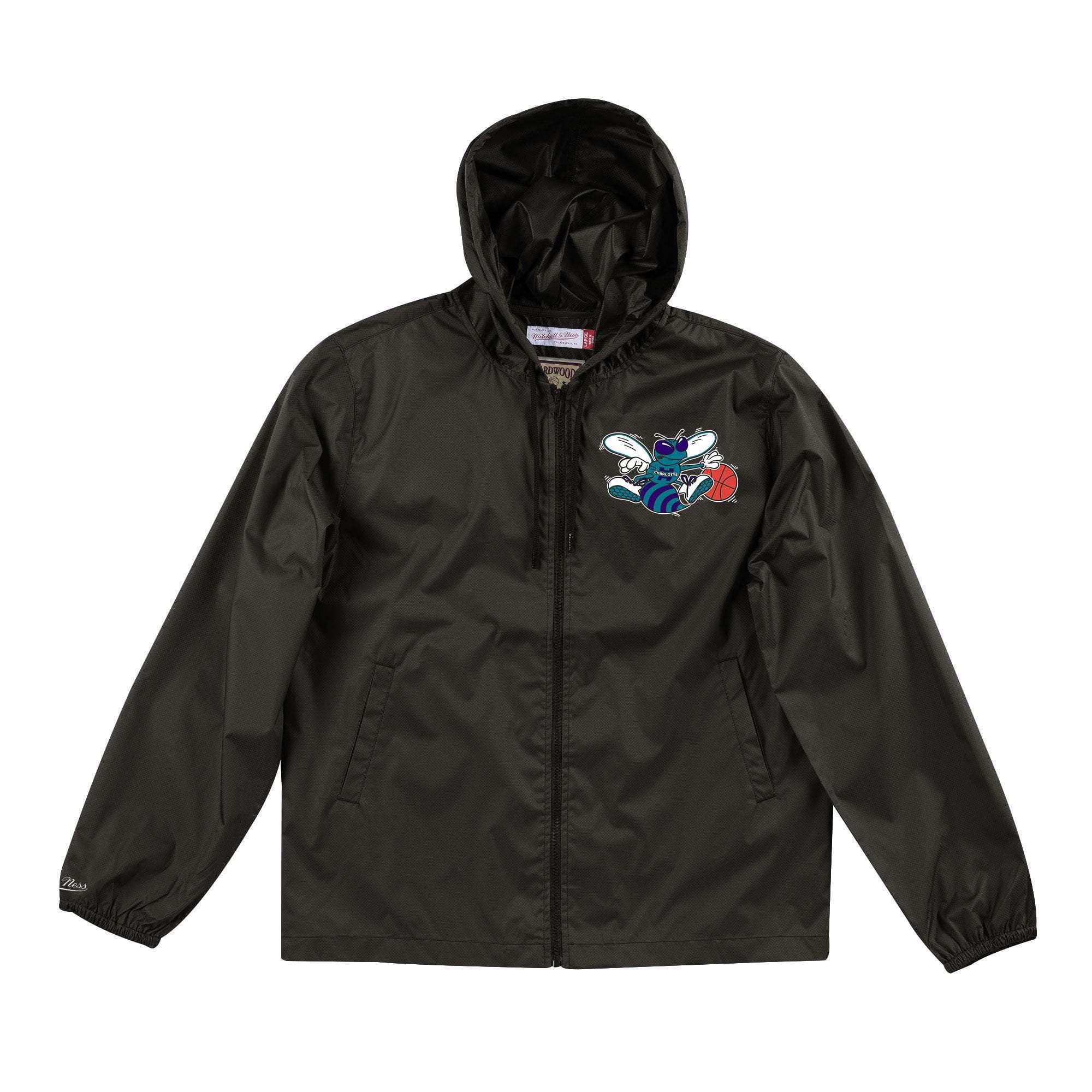 Mitchell And Ness Jackets Charlotte Hornets Mitchell & Ness NBA Team Captain Windbreaker Jacket - Black