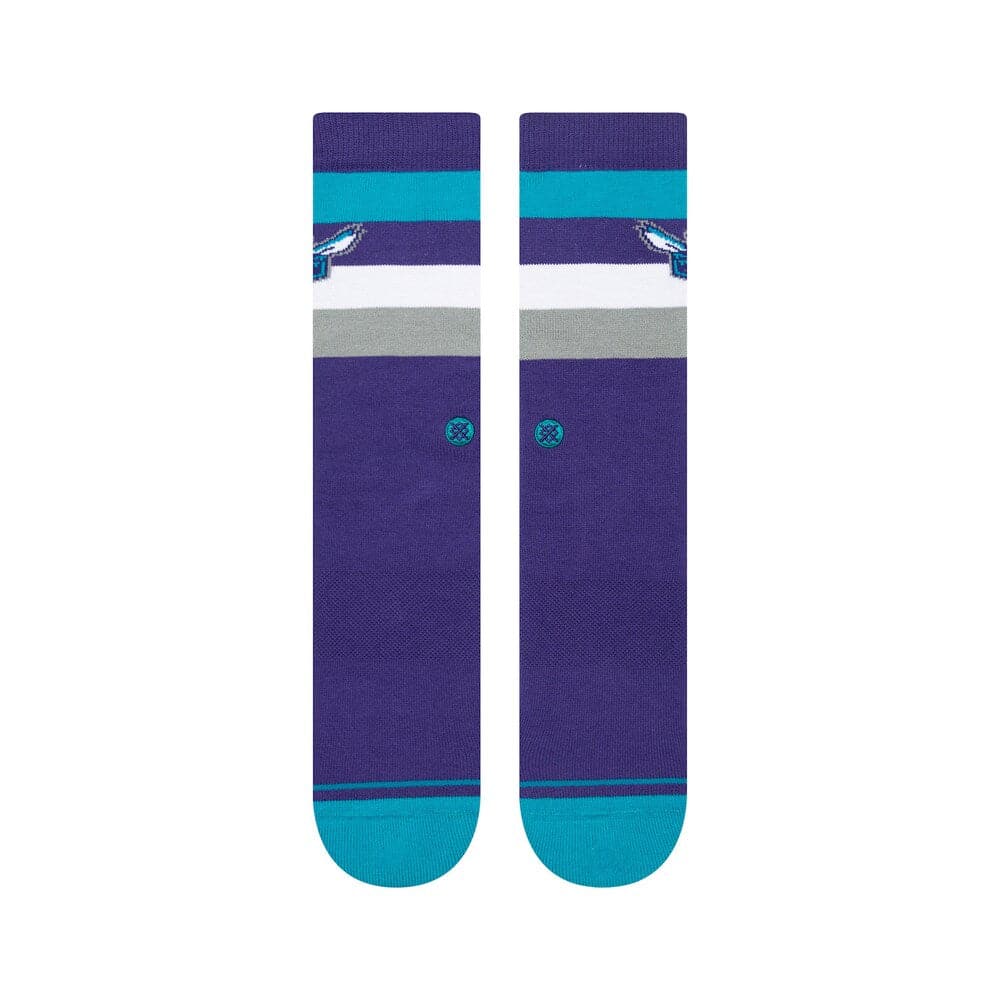 Stance Socks Large (9-12 US) Charlotte Hornets Stance NBA Team Stripe Crew Socks - Purple