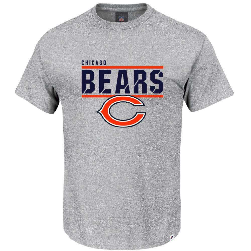 Majestic Athletic T-Shirts Chicago Bears Majestic NFL Team Flex T-Shirt - Grey Marle
