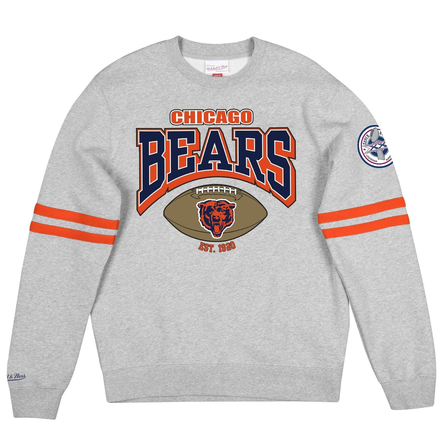 Mitchell And Ness Jumpers Chicago Bears Mitchell & Ness NFL All Over Champs Premium Crew Jumper - Grey