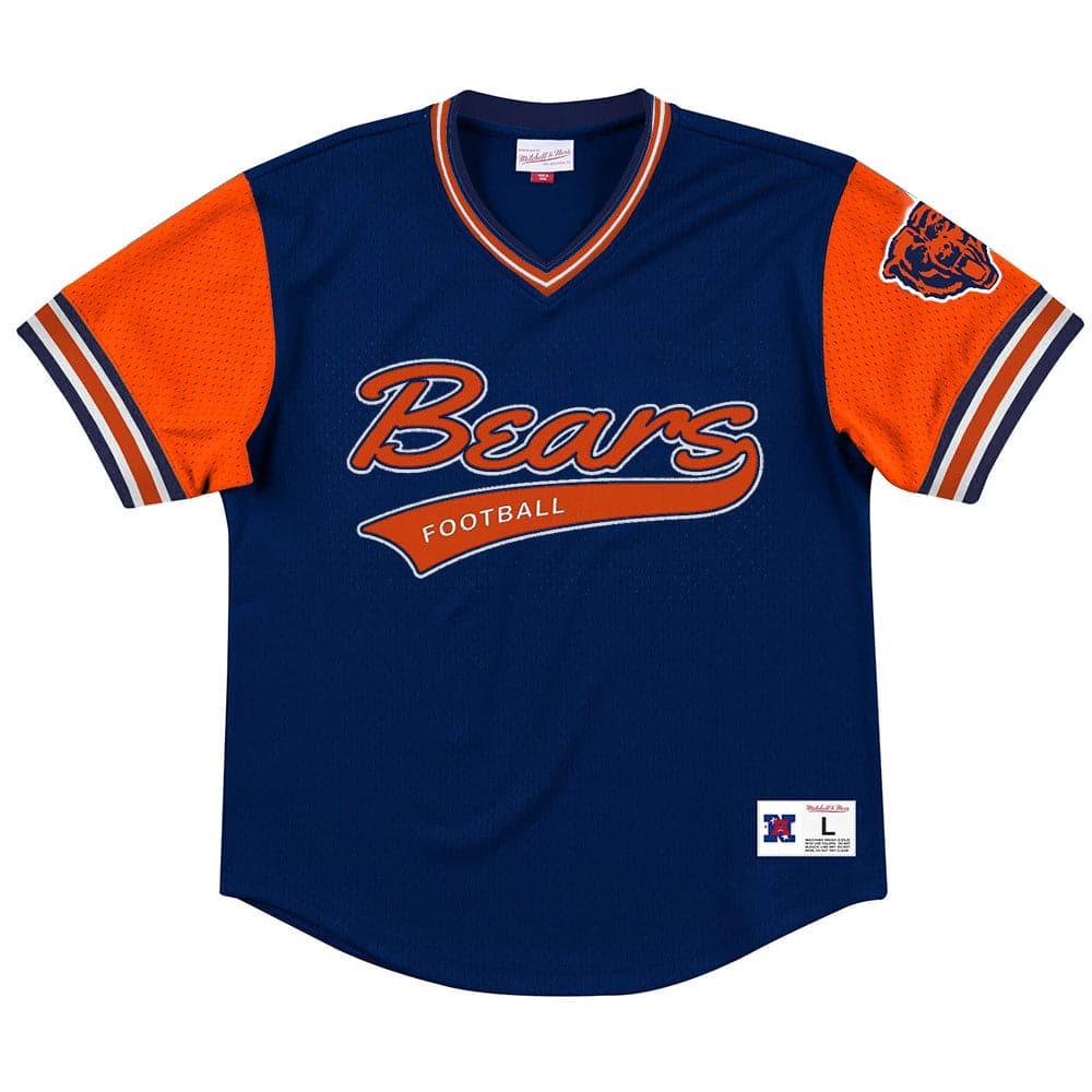 Mitchell And Ness T-Shirts Chicago Bears Mitchell & Ness NFL Top Prospect Mesh V- Neck - Navy