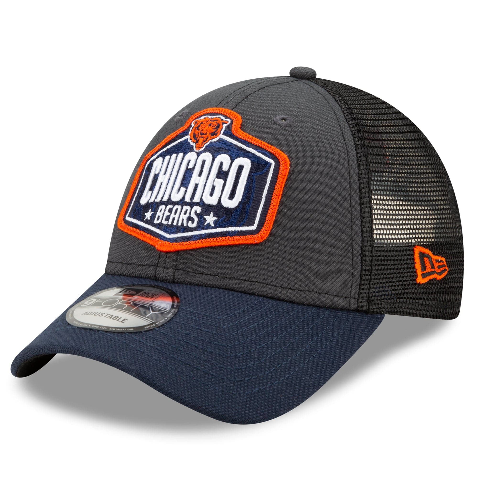 New Era Caps Chicago Bears New Era 2021 NFL Draft 9FORTY Snapback Curve Hat - Graphite