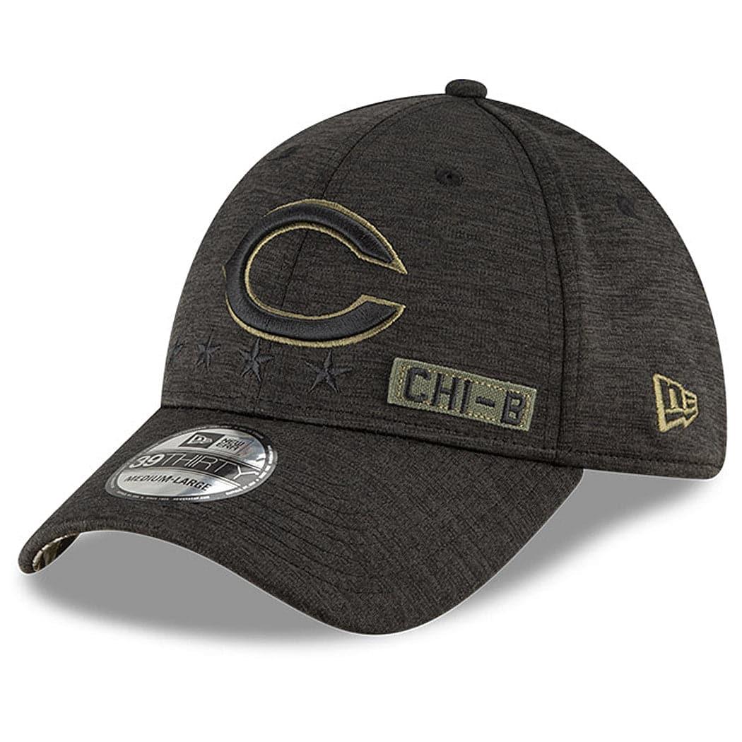 New Era Caps Chicago Bears New Era NFL 2020 Sideline 39THIRTY Flex Fit Curve Hat - Black