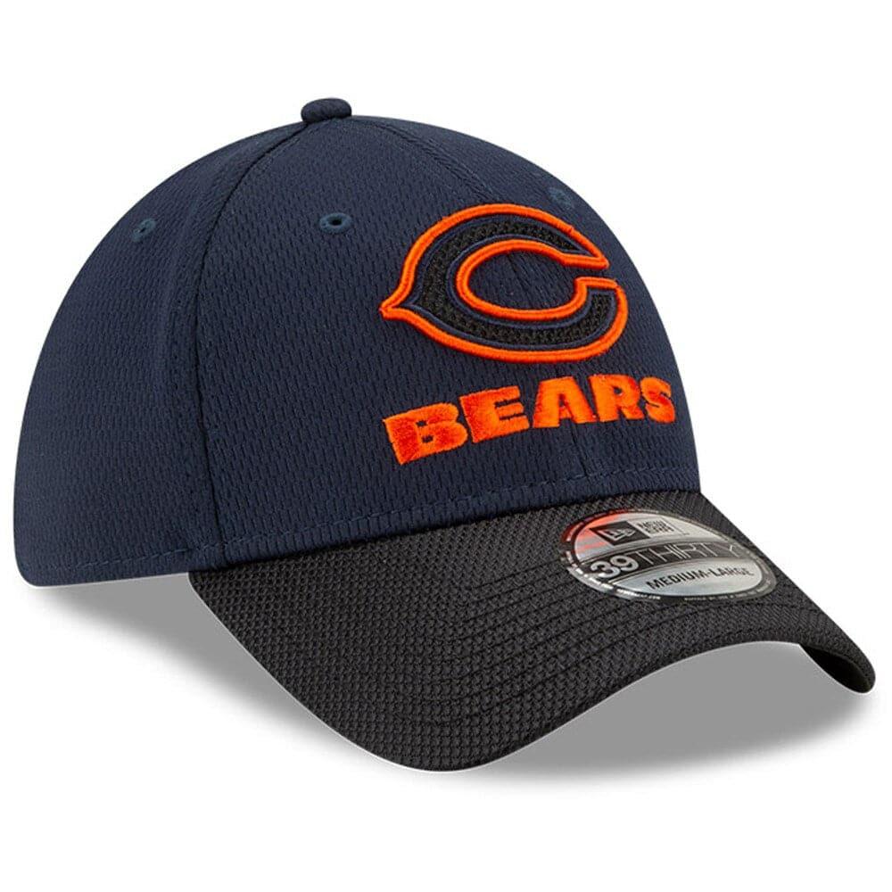 New Era Caps Chicago Bears New Era NFL 2021 Sideline Road 39THIRTY Flex Fit Hat - Navy