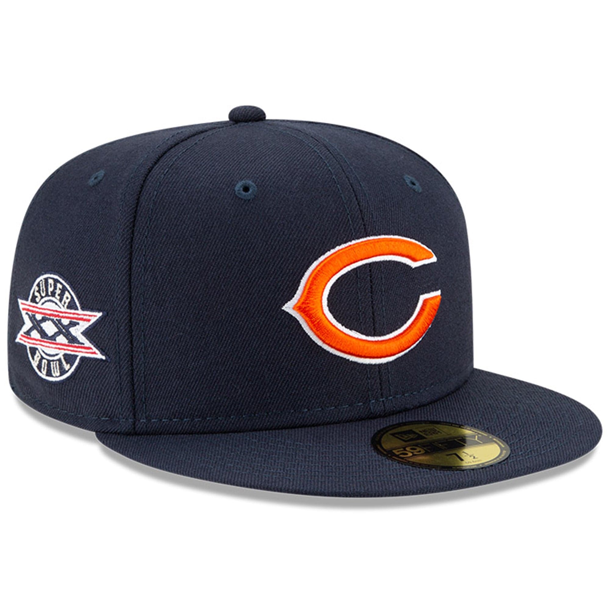 New Era Caps Chicago Bears New Era NFL Champions Patch 59FIFTY Fitted Hat - Navy