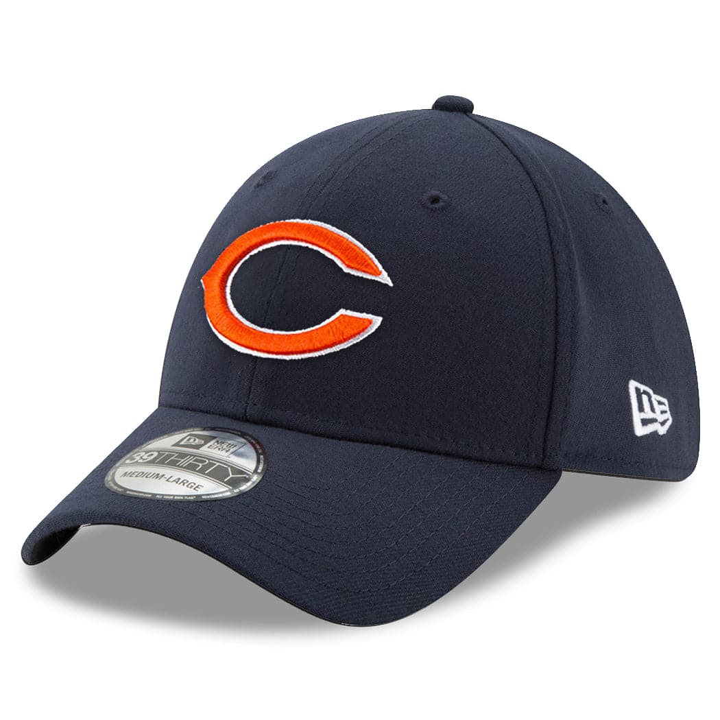 New Era Caps Chicago Bears New Era NFL Team 39THIRTY Flex Fit Curve Hat - Navy