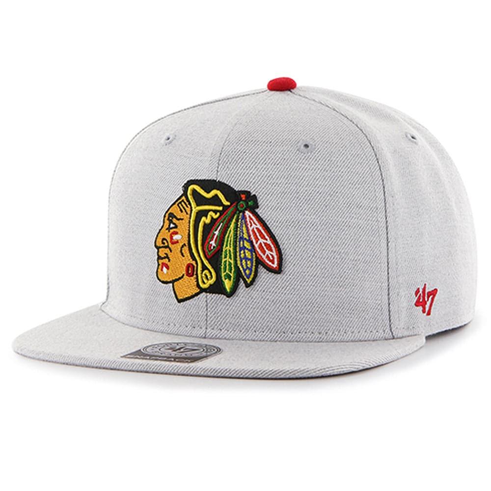 47 Brand Caps Chicago Blackhawks '47 NHL Boreland Captain Snapback Hat - Heather Grey
