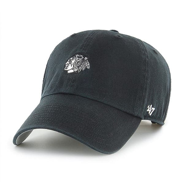 47 Brand Caps Chicago Blackhawks ‘47 NHL Mini Monochrome Clean Up Strapback Hat - Black