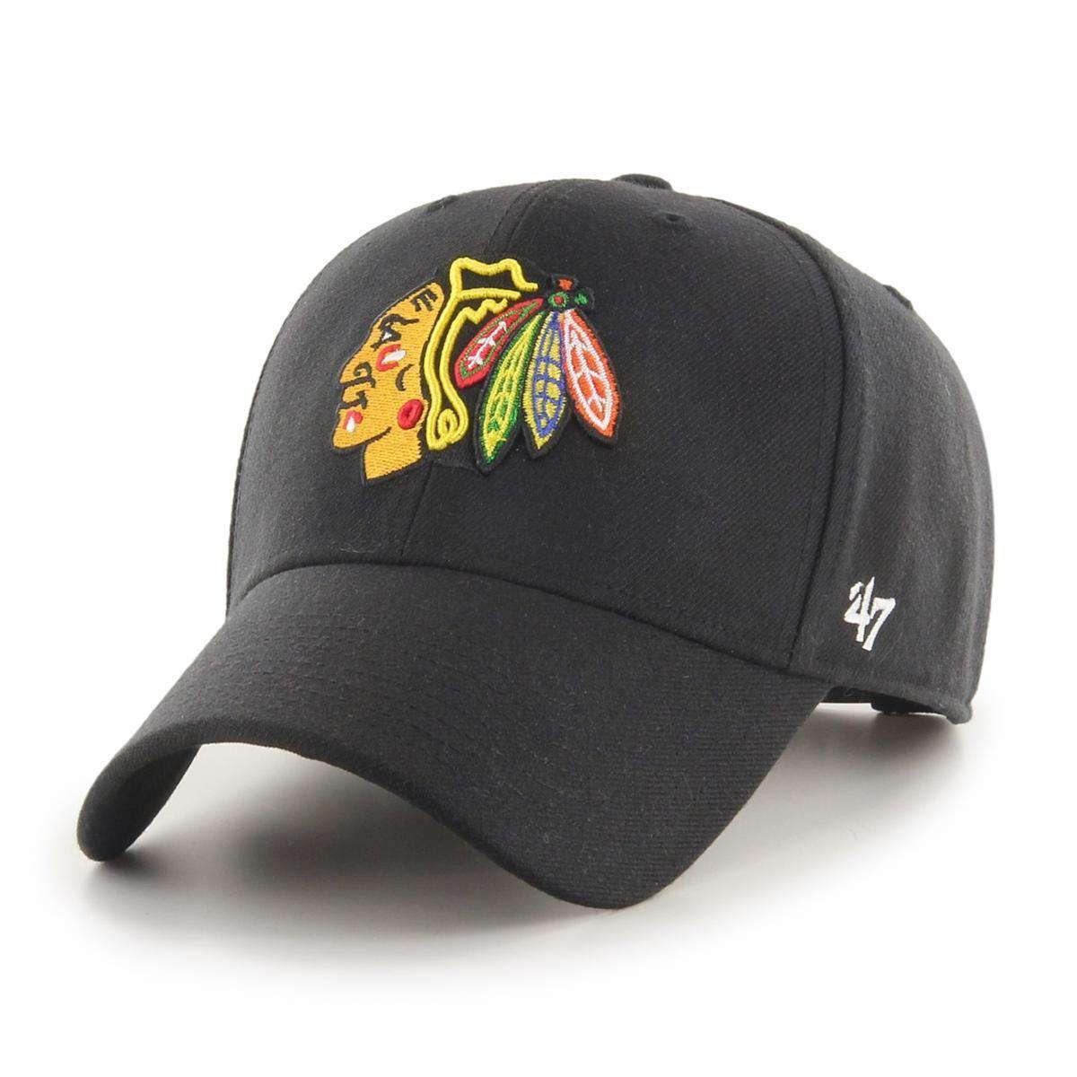 47 Brand Caps Chicago Blackhawks '47 NHL MVP Snapback Curve Hat - Black