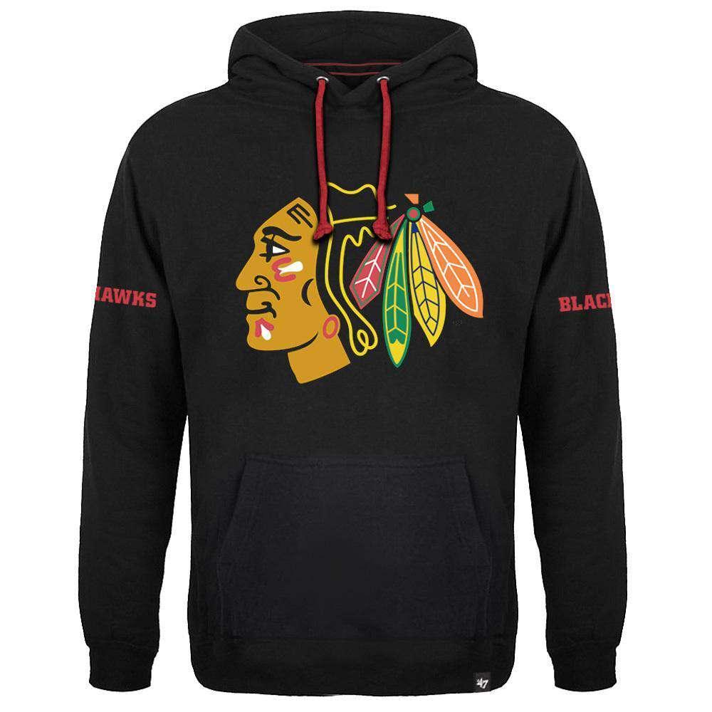 47 Brand Jumpers Chicago Blackhawks '47 NHL Sure Shot Scrimmage Hoodie Jumper - Black