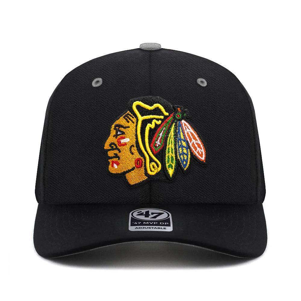 47 Brand Caps Chicago Blackhawks '47 NHL Team Audible DB Pre-Curved Snapback Hat - Black