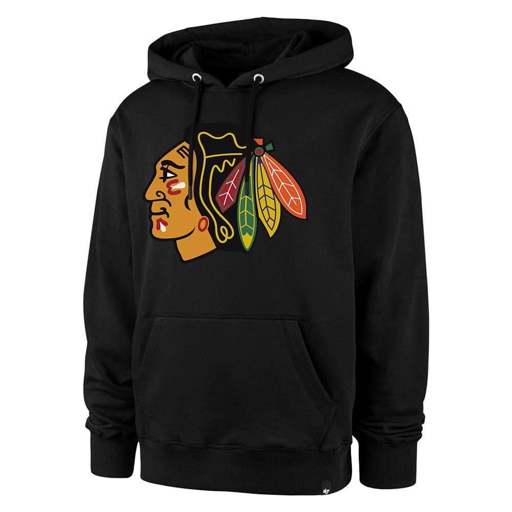 47 Brand Jumpers Chicago Blackhawks '47 NHL Team Logo Hoodie Jumper - Black