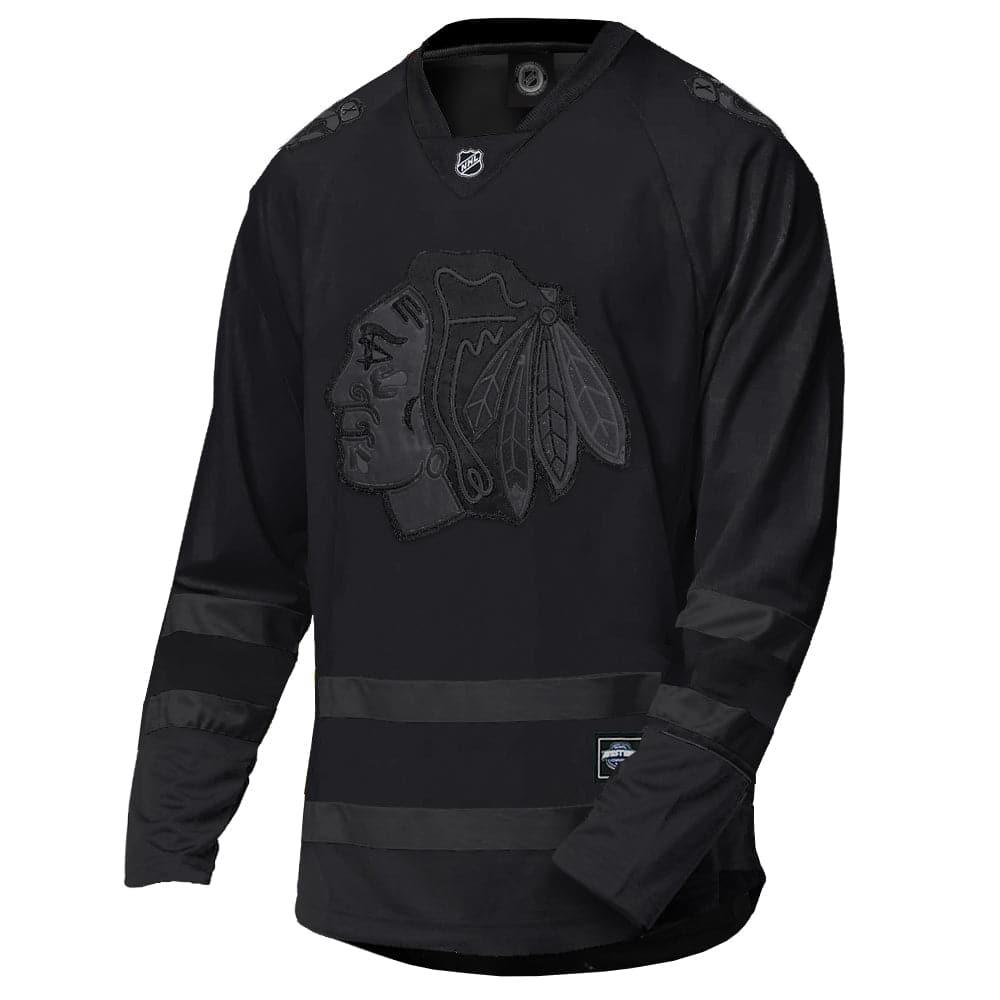 Majestic Athletic Jerseys Chicago Blackhawks Majestic NHL Triple Black Replica Jersey - Black