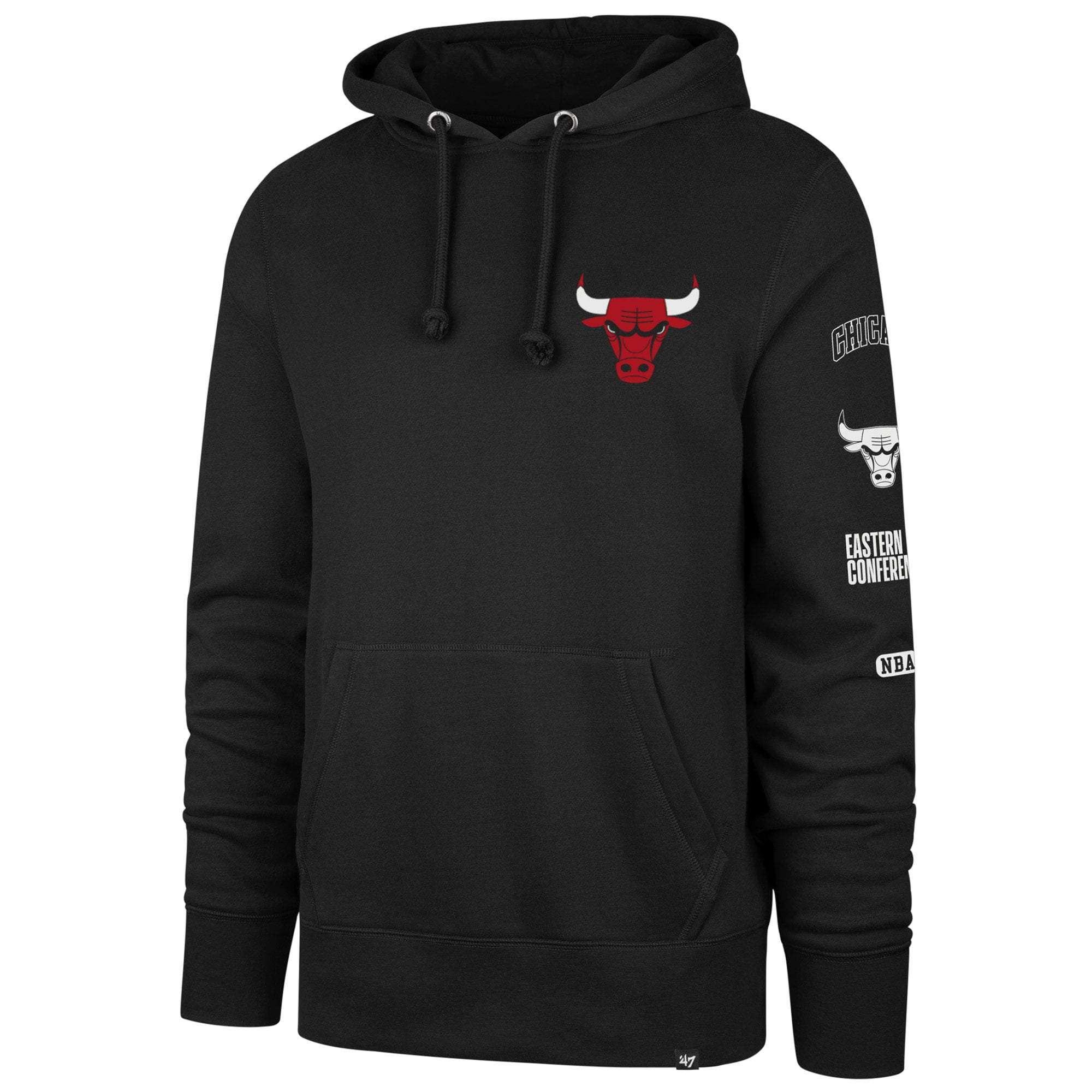 47 Brand Jumpers Chicago Bulls '47 NBA Rundown Headline Hoodie Jumper - Black
