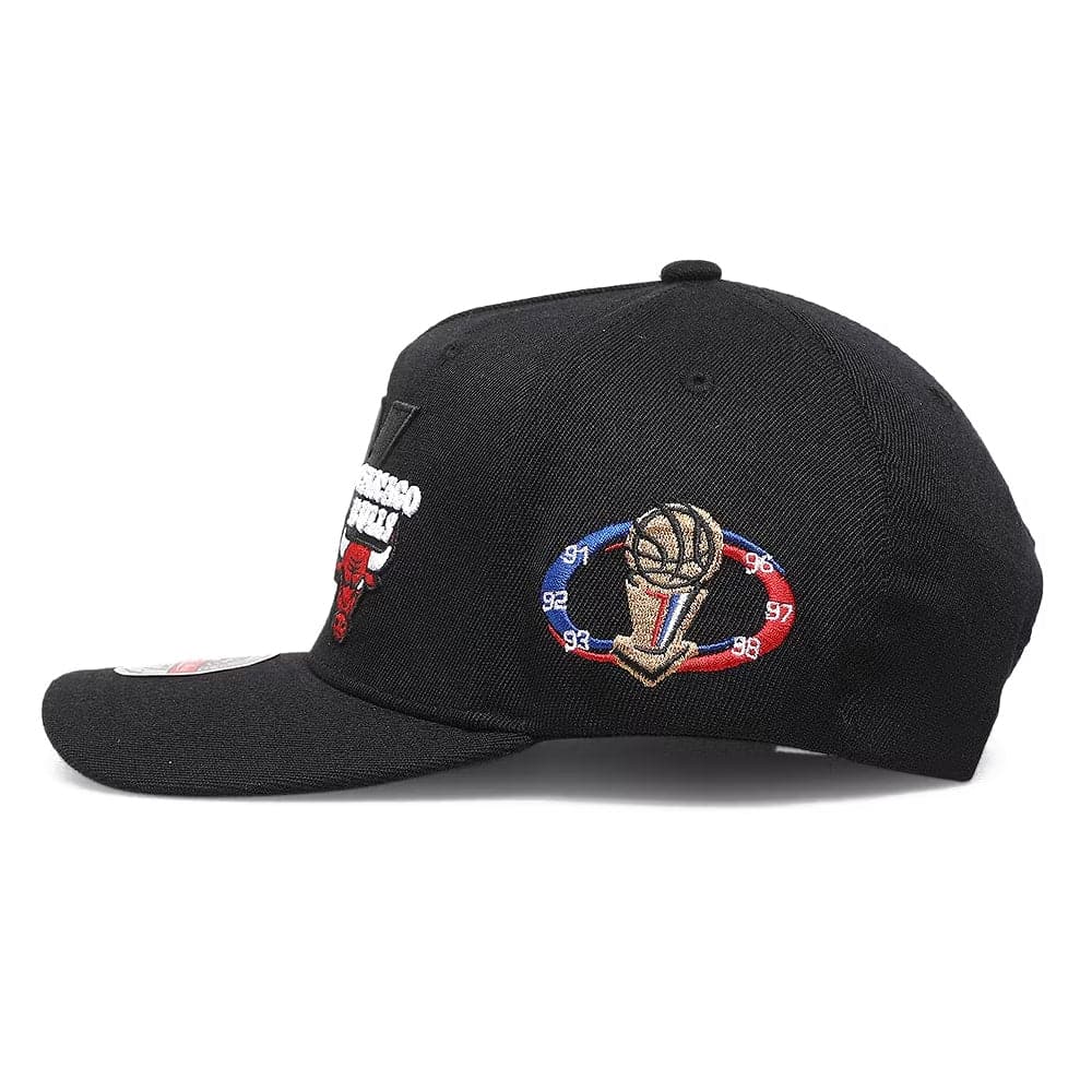 Mitchell And Ness Caps Chicago Bulls Mitchell & Ness NBA 6x Champs Classic Red Snapback Hat - Black