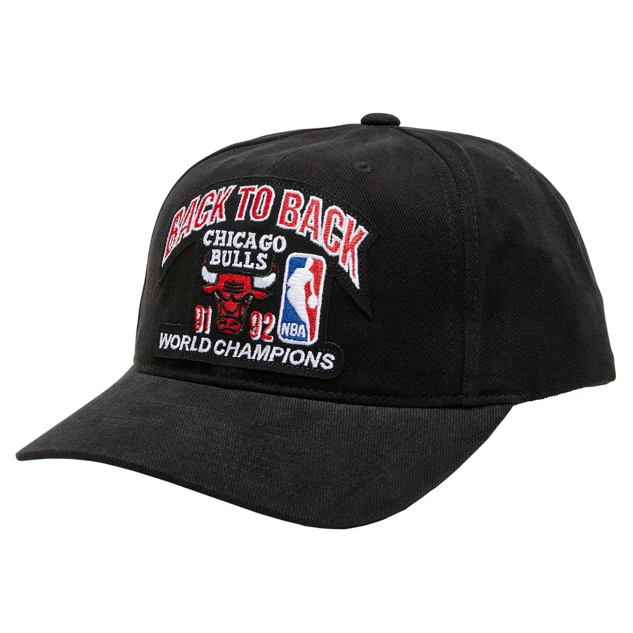 Mitchell And Ness Caps Chicago Bulls Mitchell & Ness NBA 91-92 Champs Curved Deadstock Snapback Hat - Black