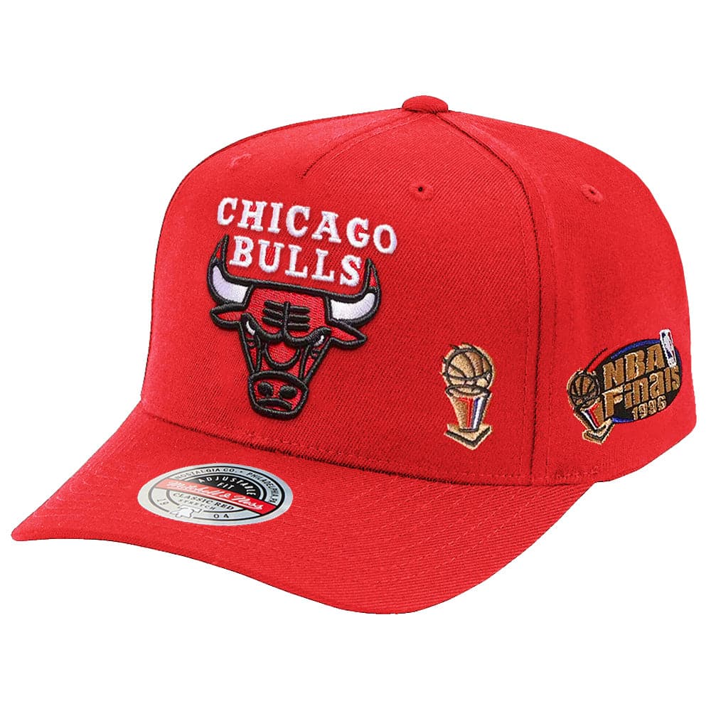 Mitchell And Ness Caps Chicago Bulls Mitchell & Ness NBA 96 Champs Classic Red Snapback Hat - Red