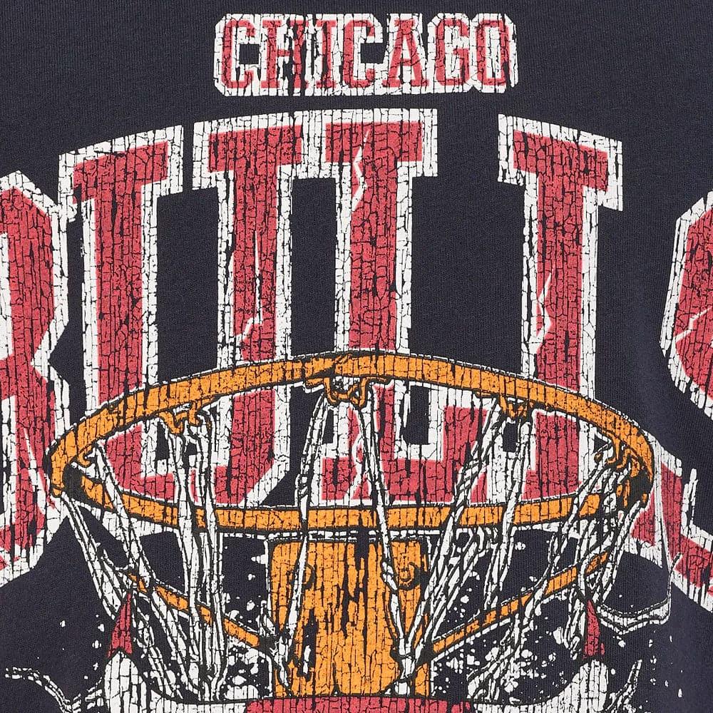 Mitchell And Ness T-Shirts Chicago Bulls Mitchell & Ness NBA Arch Shatter Muscle Vintage T-Shirt - Faded Black