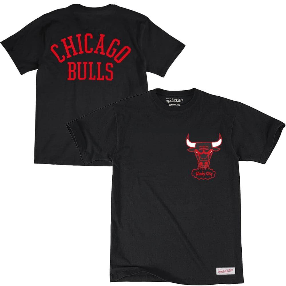Mitchell And Ness T-Shirts Chicago Bulls Mitchell & Ness NBA Arch Wordmark T-Shirt - Black
