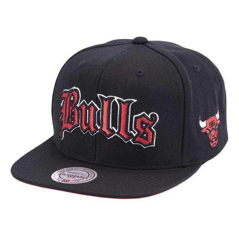 Mitchell And Ness Caps Chicago Bulls Mitchell & Ness NBA Faded Gothic Snapback Hat - Black