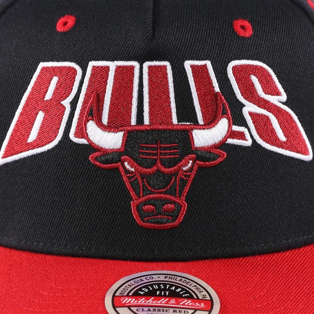 Mitchell And Ness Caps Chicago Bulls Mitchell & Ness NBA Flashback Classic Red Snapback Hat - Black