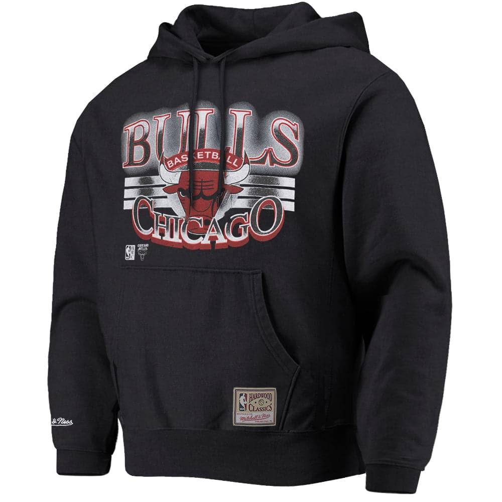 Mitchell And Ness Jumpers Chicago Bulls Mitchell & Ness NBA Glow Vintage Hoodie Jumper - Faded Black