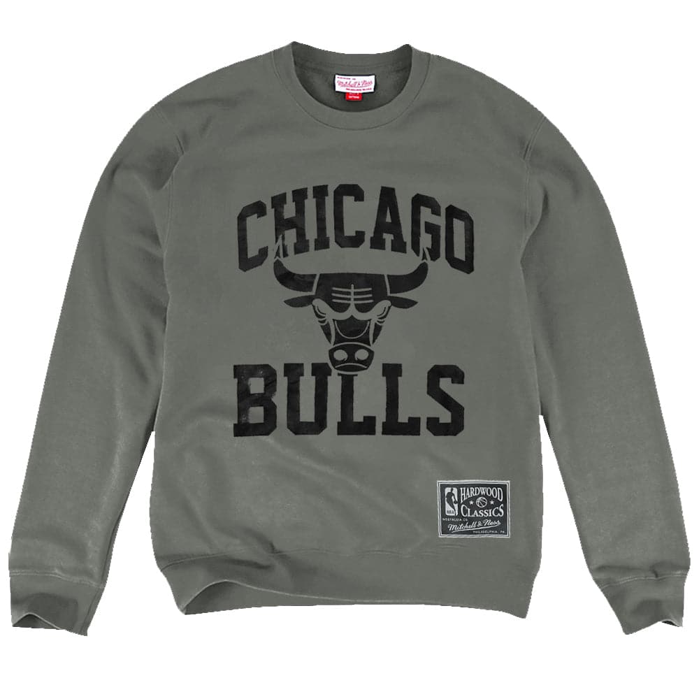 Mitchell And Ness Jumpers Chicago Bulls Mitchell & Ness NBA Gunmetal Arch Crew Jumper - Grey