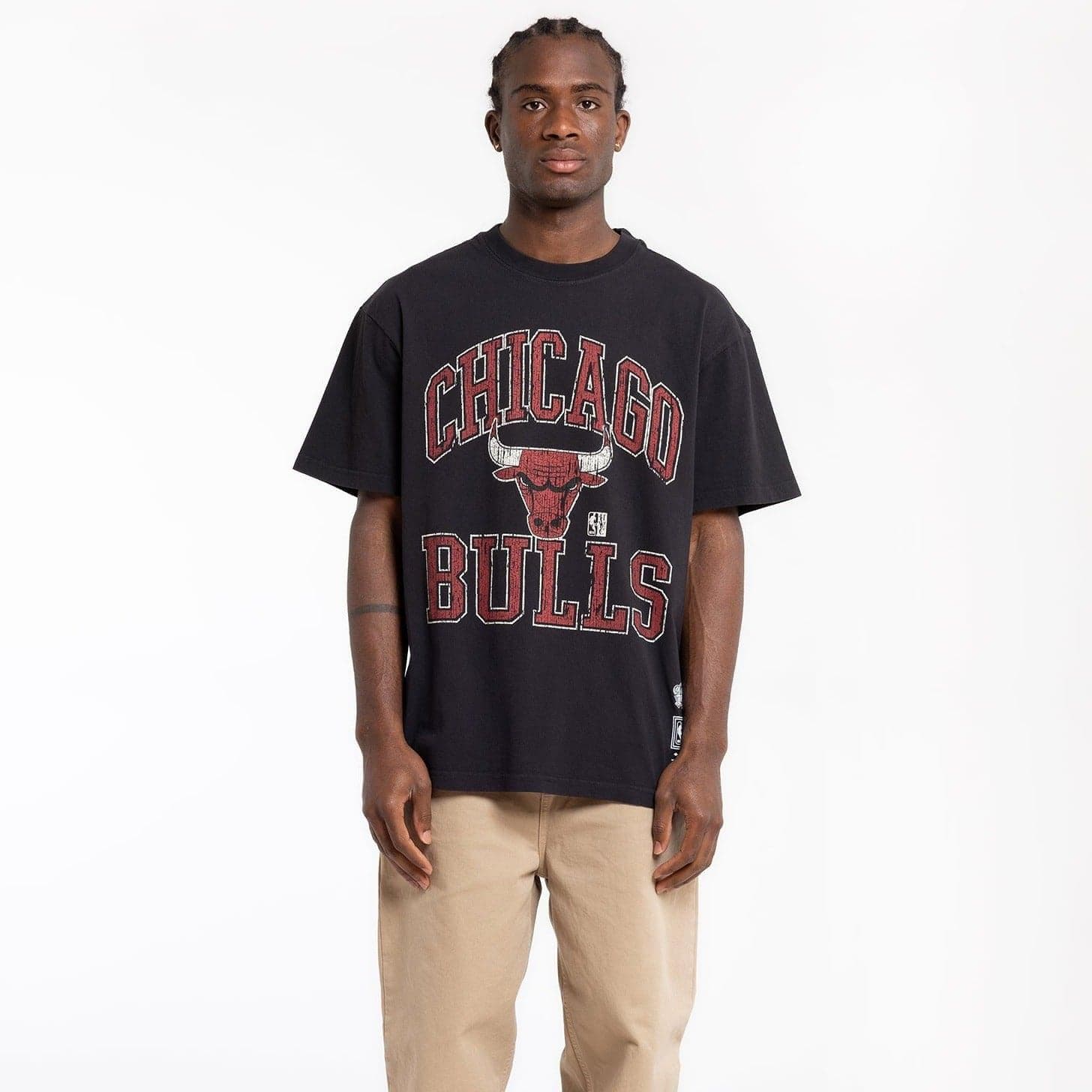 Mitchell And Ness T-Shirts Chicago Bulls Mitchell & Ness NBA HWC Ivy Arch Vintage T-Shirt - Faded Black